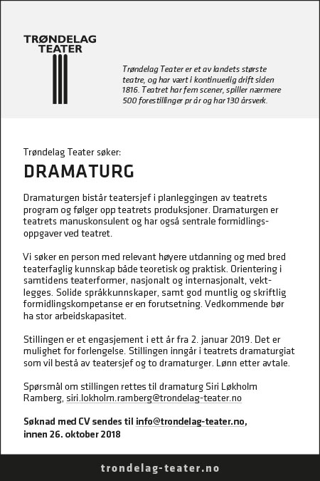 Ledig stilling som dramaturg